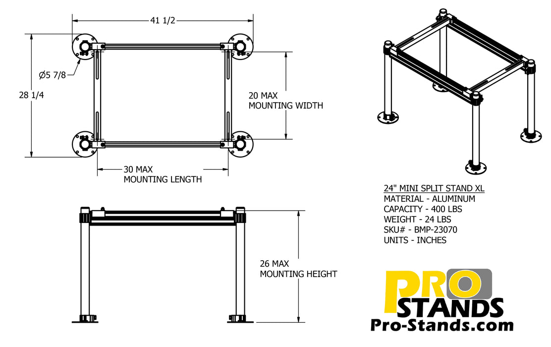 XL Mini Split Stand 24 inch