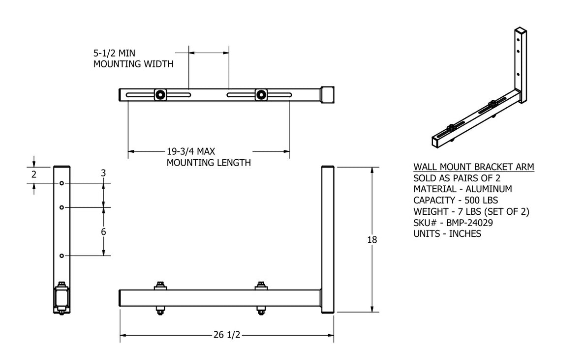 Aluminum Foundation Mount L-Wall Bracket