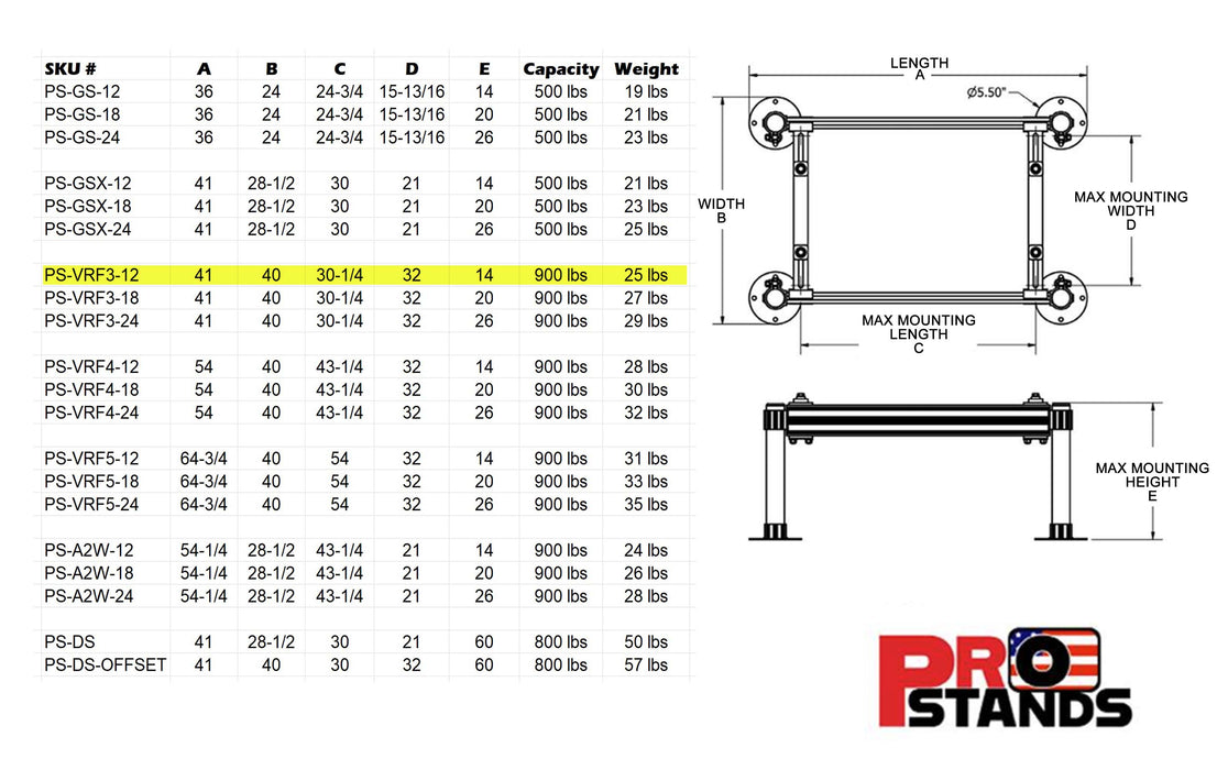 Aluminum Heat Pump Condenser Stand - 12" Tall