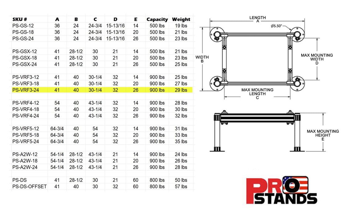 Aluminum Heat Pump Condenser Stand - 24" Tall